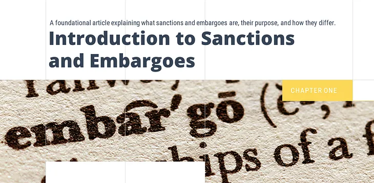 Chapter One: Introduction to Sanctions and Embargoes — RespectUs