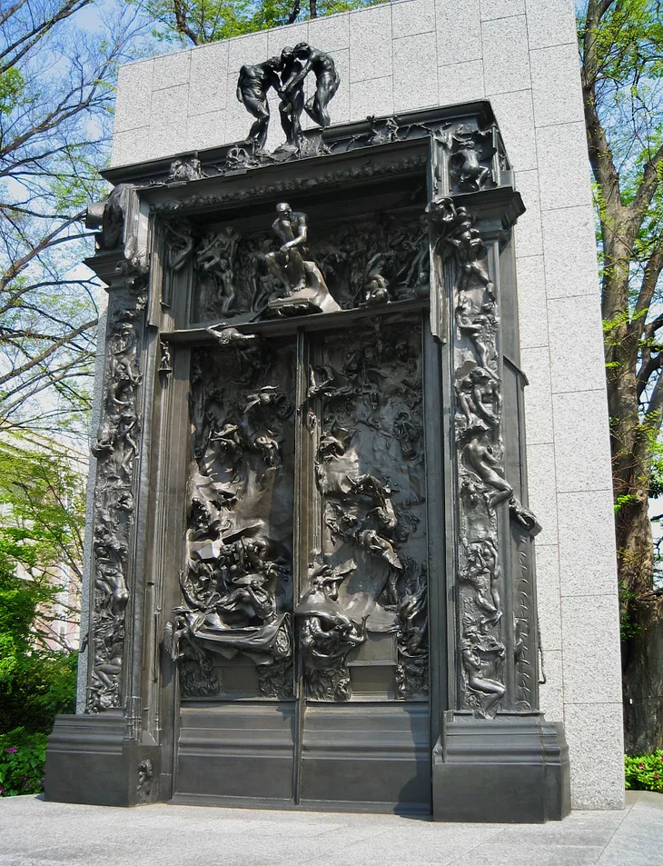 Rodin and Balzac, Approaching the Gates of Hell