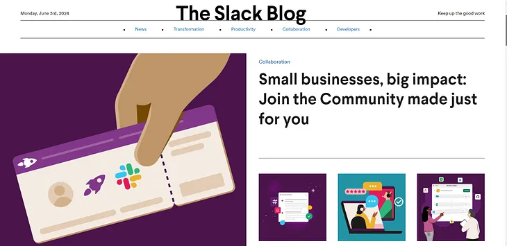 Best Blog Designs 4. The Slack Blog