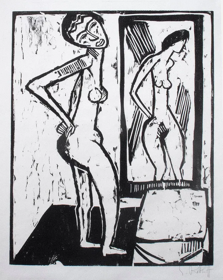 Girl before a Mirror by Karl Schmidt-Rottluff