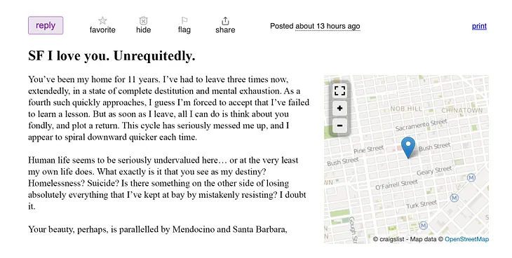 What Craigslist’s missed connections are still good for