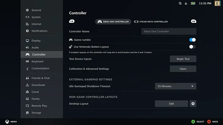 How to prevent your Xbox Controller from behaving like a mouse on the Steam Deck