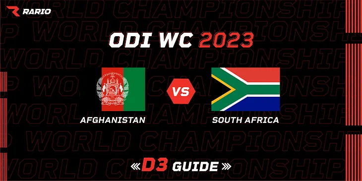 ODI WC 2023: Afghanistan vs South Africa | D3 Guide