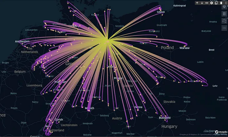 Visualize the German Railway System with Kepler.gl