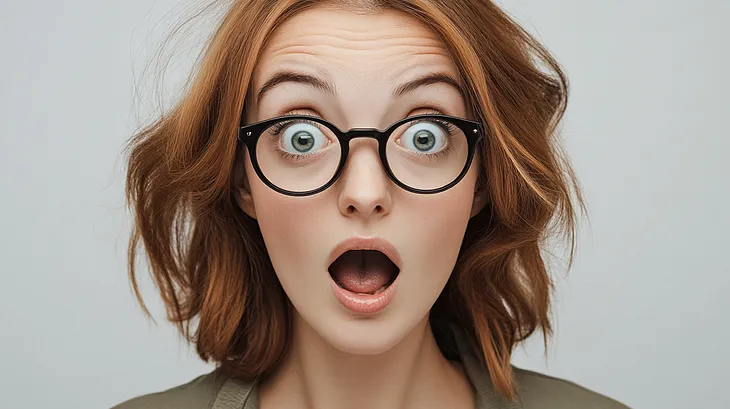 Surprised researcher