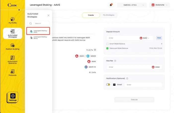 AUTOMATED STRATEGIES-leveraged staking