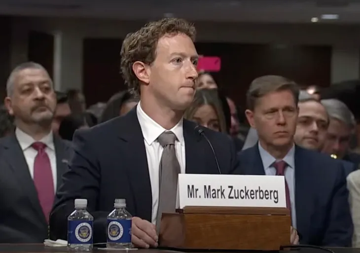 IMAGE: An image of Mark Zuckerberg, founder of Meta, with a frowned face, after apologizing to the families of the victims of his product