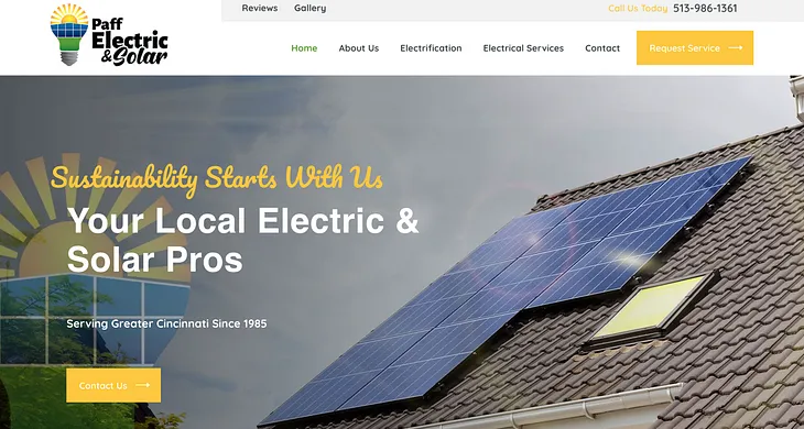 Paff Electric & Solar website