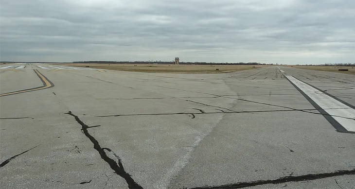 Photo of two runways.