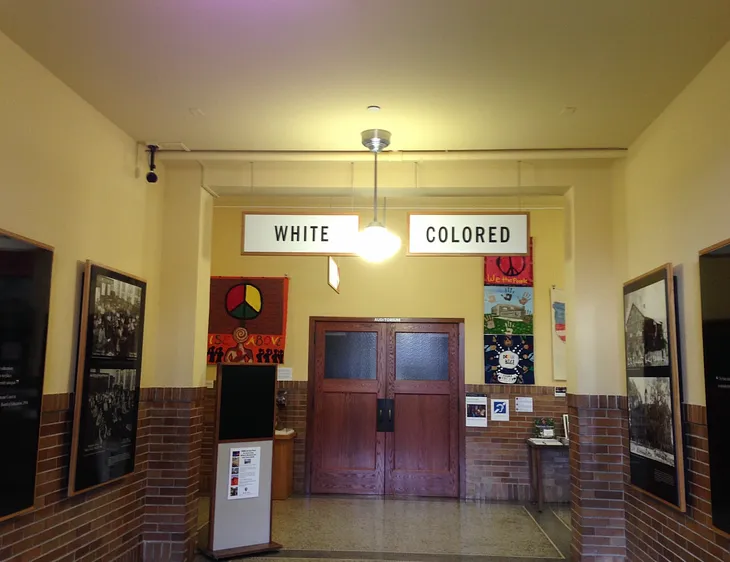 The entrance of the national museum of Brown vs. the Board of Education in Topeka, KS