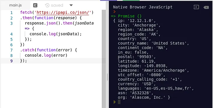 IP Address Location : Javascript Examples