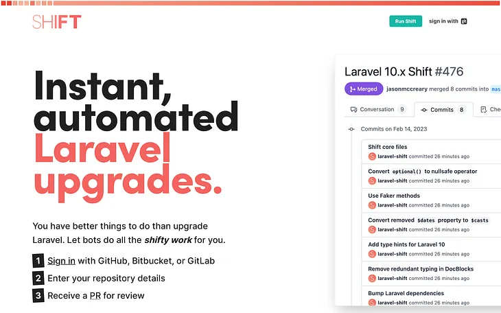 Upgrades made easy with Laravel Shift