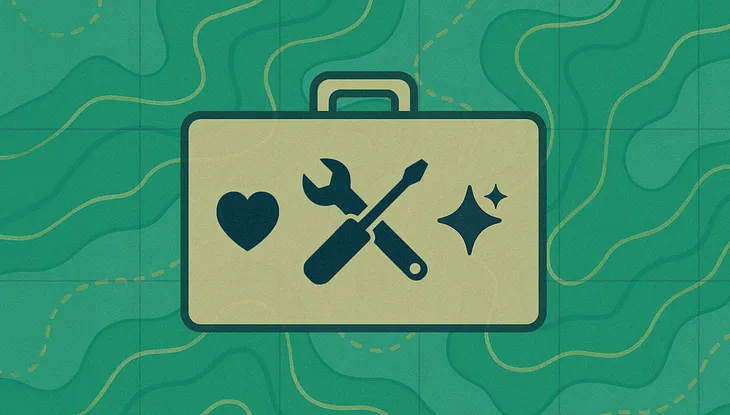 Illustration of a design toolkit for UX AI