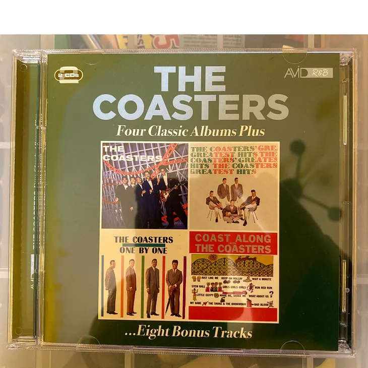 Author’s picture of their copy of the CD The Coasters: Four Classic Albums Plus Eight Bonus Tracks