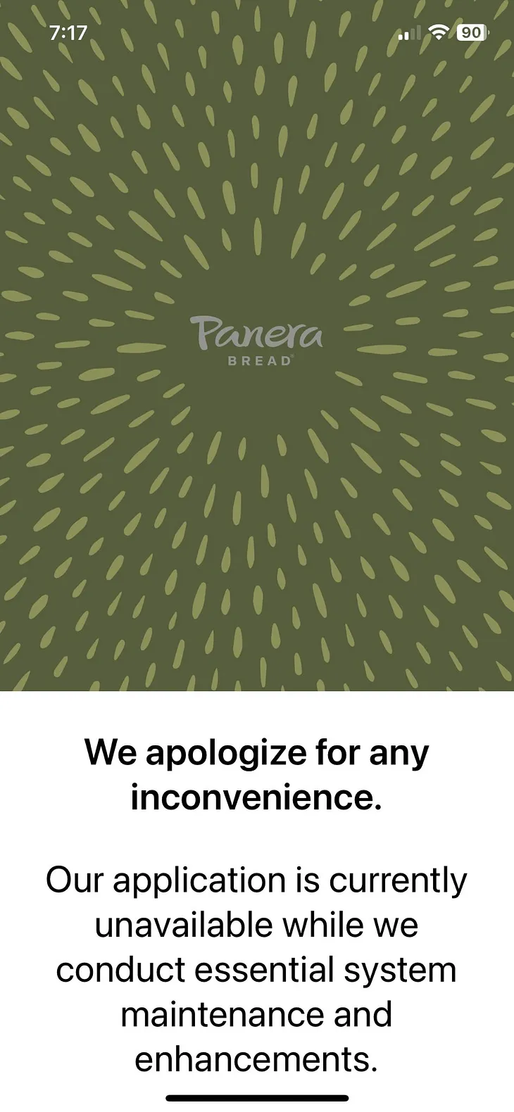 Panera App Down image
