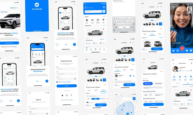 Car Rental App | Car Rental App UI Design | App UI Design|