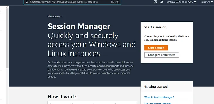 How to use the sessions manager