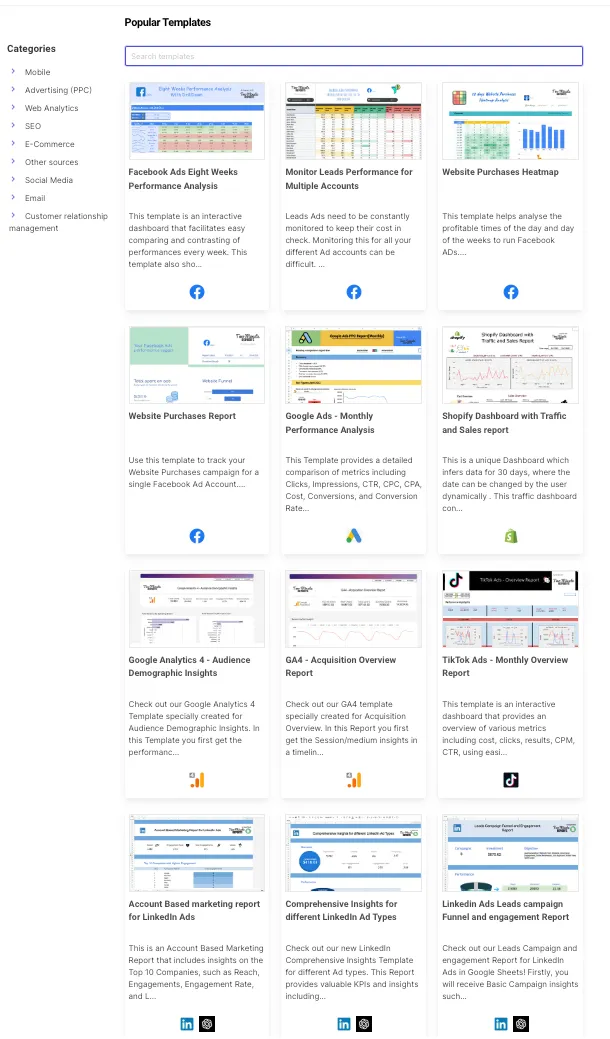 50+ Google Sheets Templates for Marketers