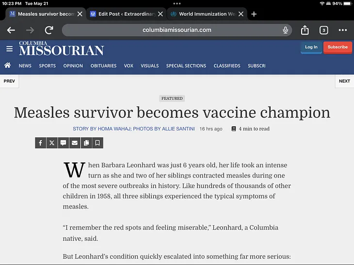 A screenshot of the front page of The Columbia Missourian May 21, 2024