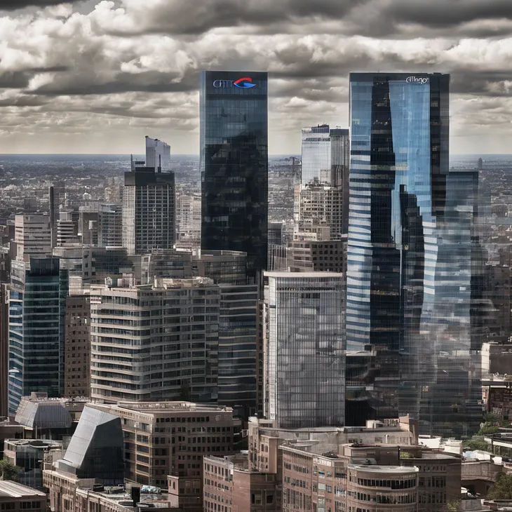 Citibank building in the skyline