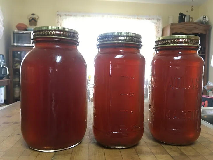 Bone broth ready to use.