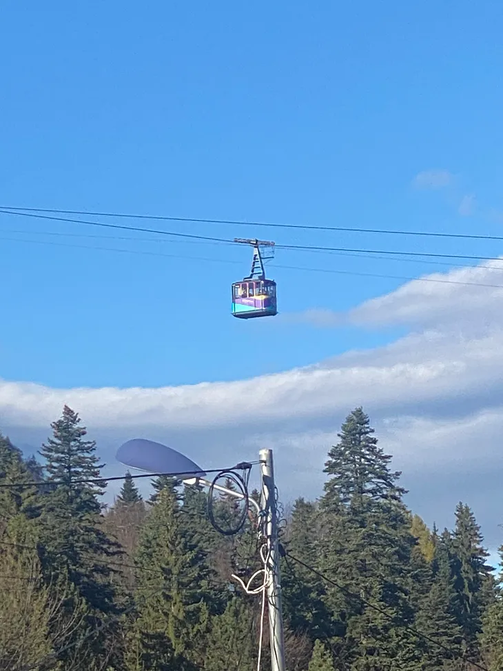 Cable car at Sinaia, Romania