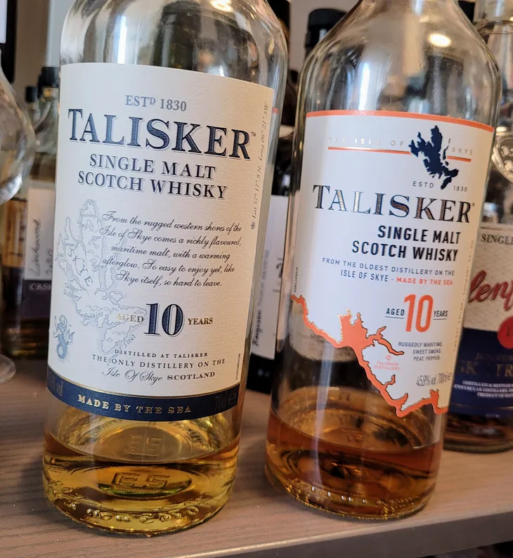 Talisker 10 Year Old Face-Off: Old Blue “Maps / Made by the Sea” vs New 2021 Orange “From the…