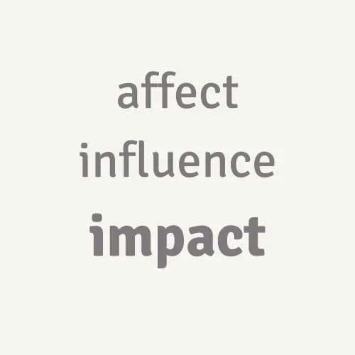 A Quick Guide to the Difference between affect, influence, and impact!