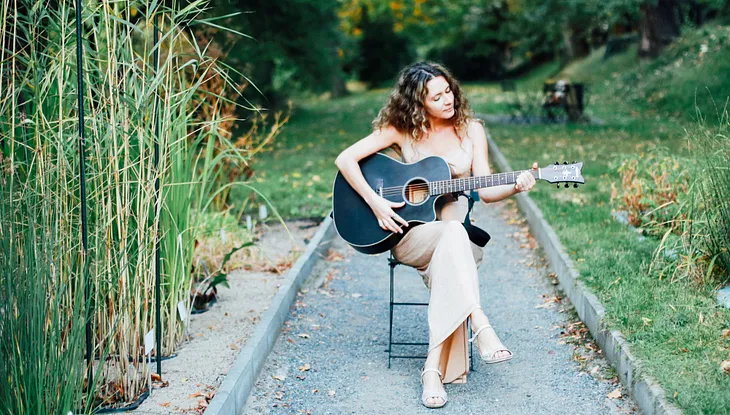 Musician with guitar