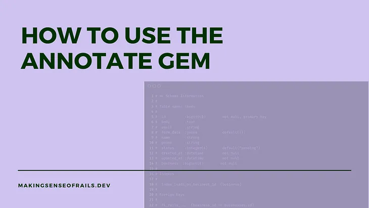 How to use the annotate gem