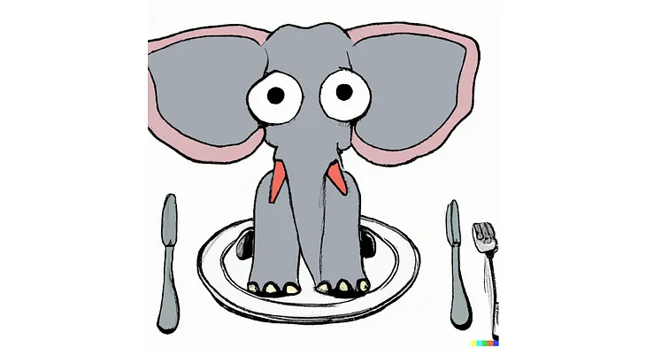 An image of an elephant on a plate