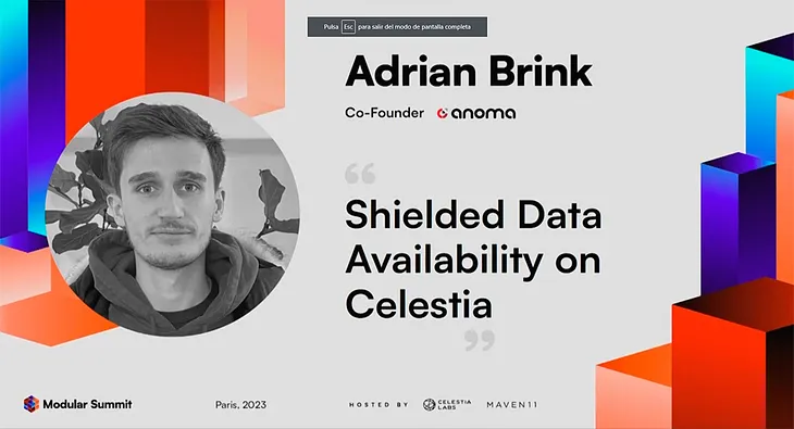 Shielded data availability on Celestia — Adrian Brink