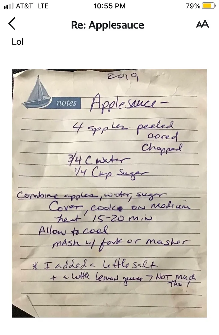 My Applesauce Recipe