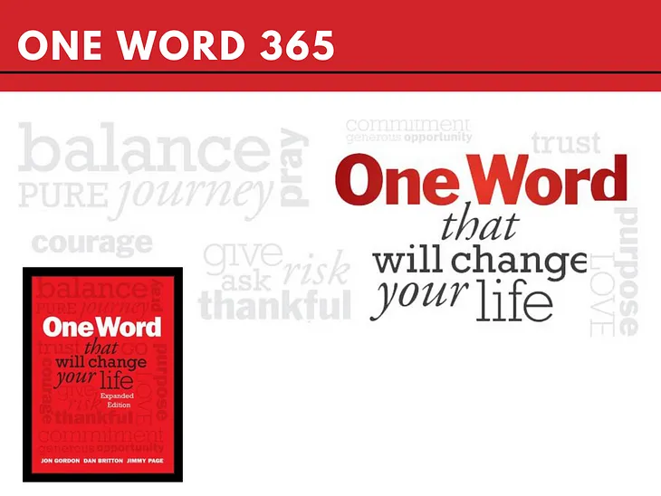 One Word 365 for 2023 with image of One Word That Will Change Your Life book, Tom Martin Coaching logo