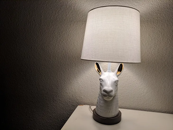 100 Day of 100 Words: Day 93, Llama Lamp