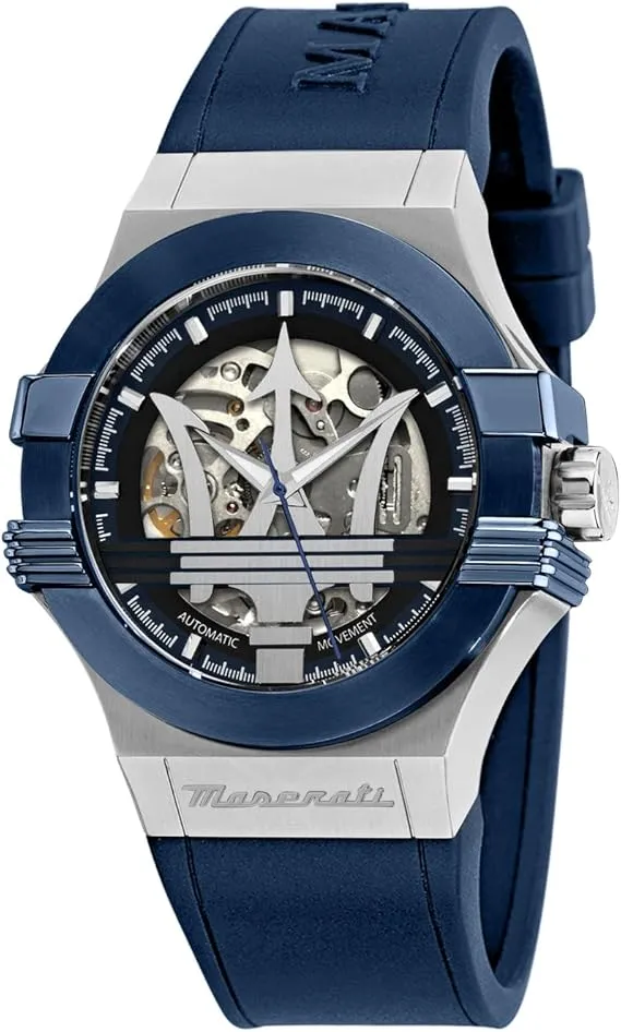 Maserati Potenza R8821108032 Men’s Limited Edition Automatic Analogue Watch, blue, Strap