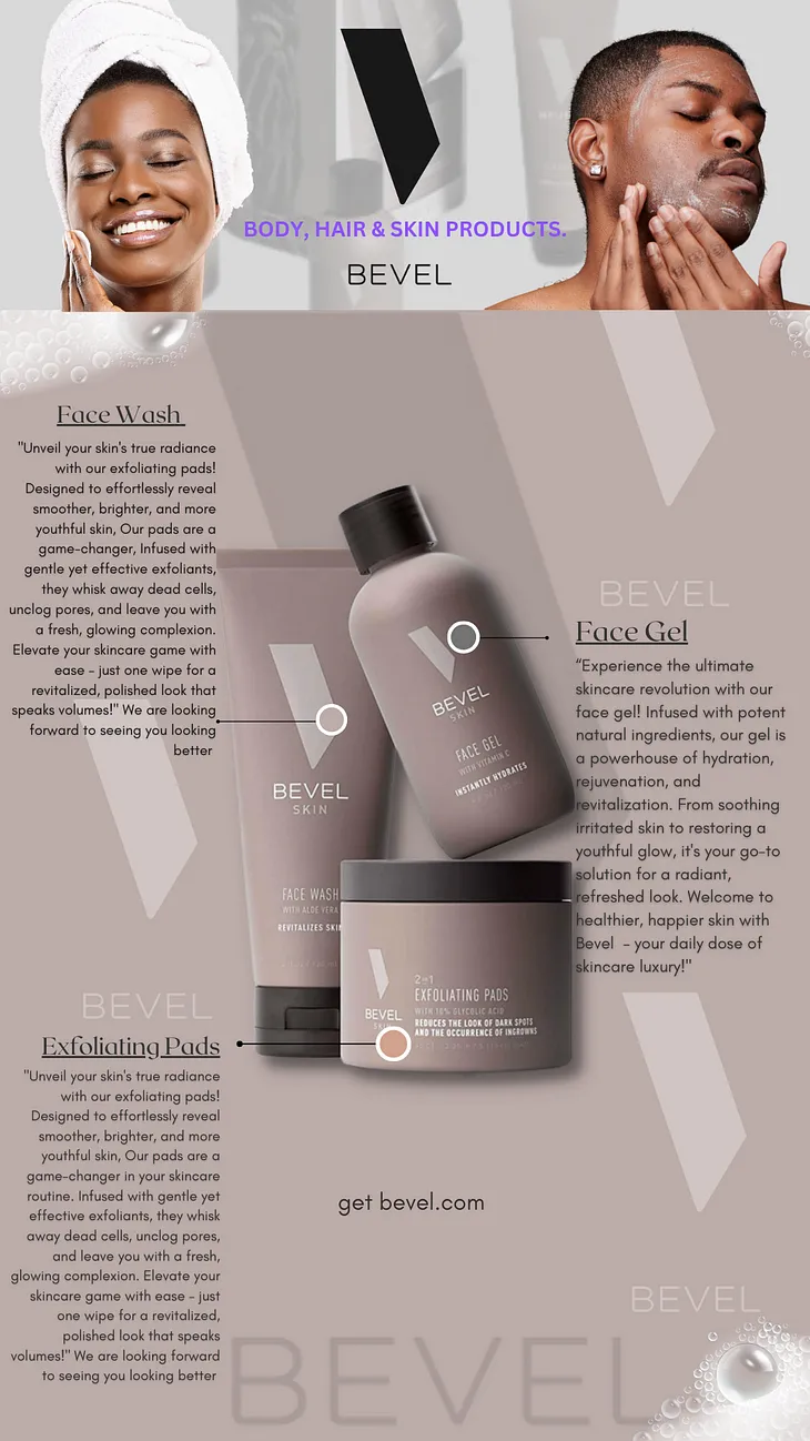 “Bevel” Body, Hair & Skin Products