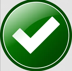 Image showing a green tick to approve