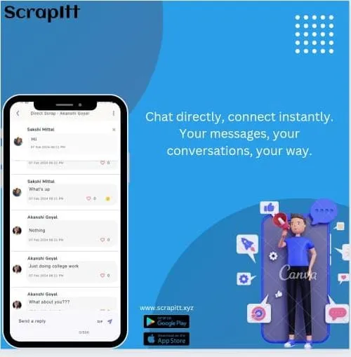 ScrapItt is powerful social media platform for authentic connections and self-expression, just like the old times. Driven by self-expression and stories rather than engagements, it serves as a great alternative to existing social media platforms like Instagram. mobile app link https://onelink.to/umkf8e and website link is www.scrapitt.xyz
