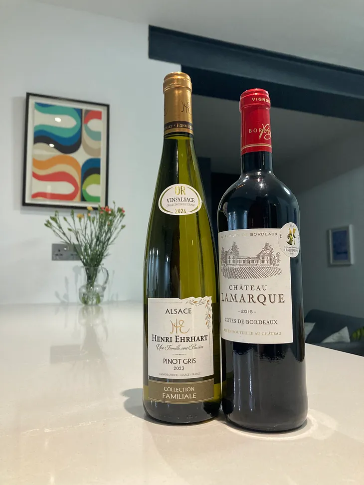 Alsace and Bordeaux from Auchan Calais