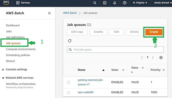 Run a Python code on AWS Batch Part — 3: Creation of Job Queues, Job definitions and Run Jobs.