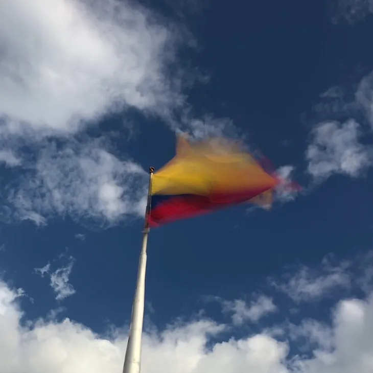 Ecuadorian flag is proudly floating in the city.