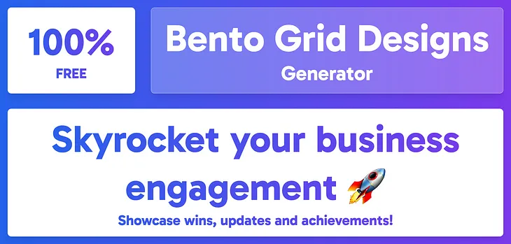 I made a 100% Free Bento Grid Generator to boost your business engagement with stunning Bento…