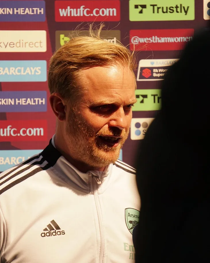 Jonas Eidevall talks to media at West Ham (A)