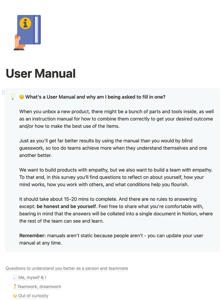 My Leadership User Manual