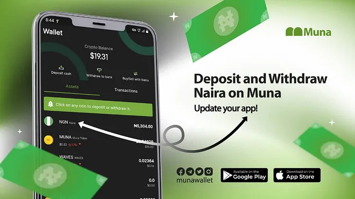 Cash Deposit and Withdrawal Now on Muna