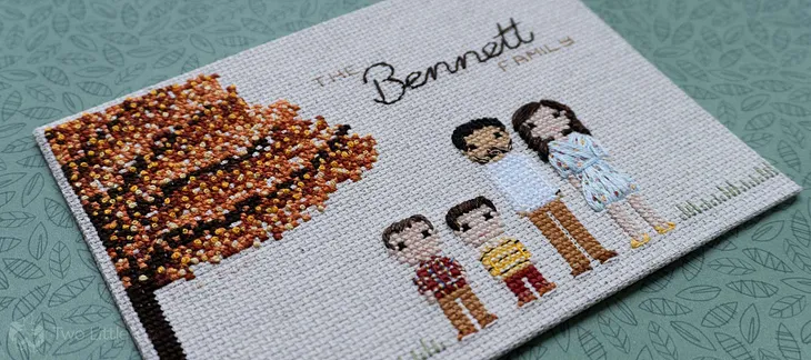 Recent Commission — The Bennett Family Stitch People Portrait