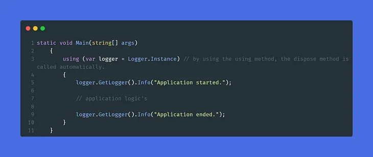 Implement log4net with Singleton Pattern in C#