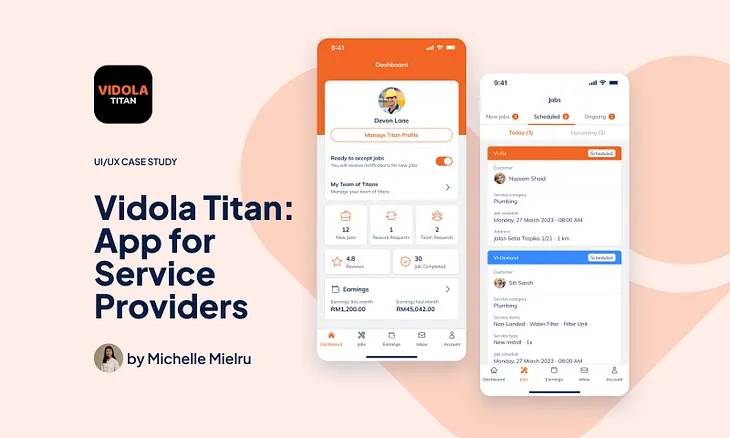 Vidola Titan App for Service Providers: UI/UX Case Study (2023)