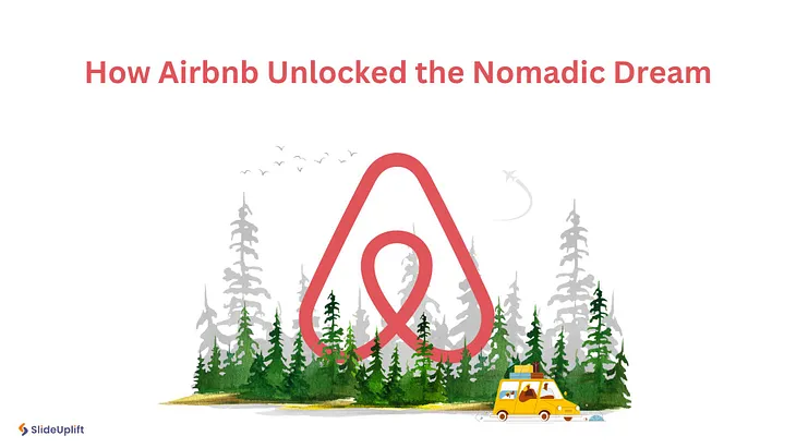 featured image on how airbnb unlocked the nomadic dream. The image contains the airbnb logo with trees and a yellow car